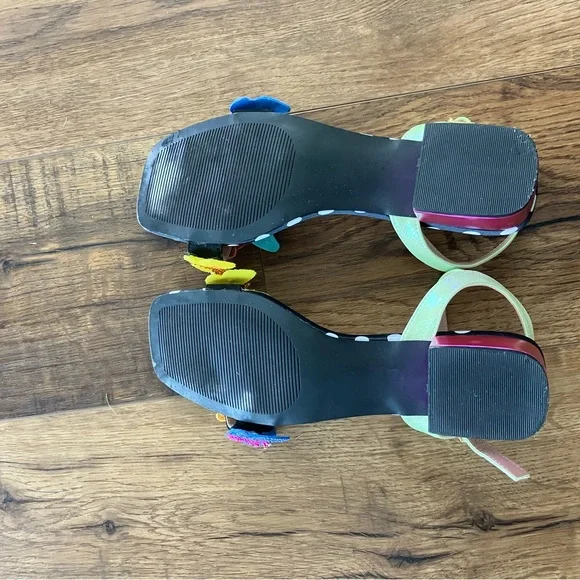 Betsy Johnson like new  Polka Dot Heels with Vibrant Butterfly Accents - Picture 8 of 11